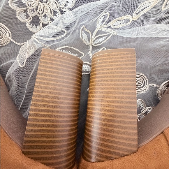 Elegant Wide Calf Tan Suede Platform Heeled Boots - Picture 7 of 15